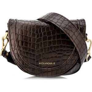 Alexandra K Vegan Leather Joy Midi Mokka Croco GLAMI .br