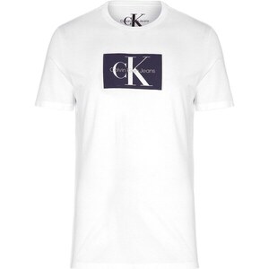 Camiseta Calvin Klein Jeans Masculina Issue New Logo Dark Block Branca 