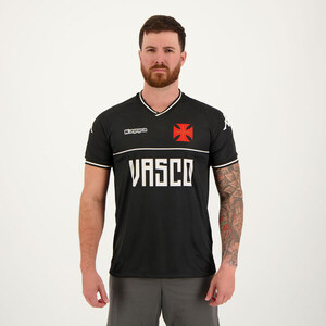 Camisa Kappa Vasco Supporter Bicolor Preta 