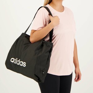 Bolsa Adidas Shopper Essentials Linear Preta - FutFanatics