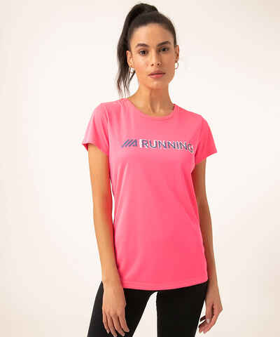 Cropped T-shirt de Poliamida Rosa Peacy
