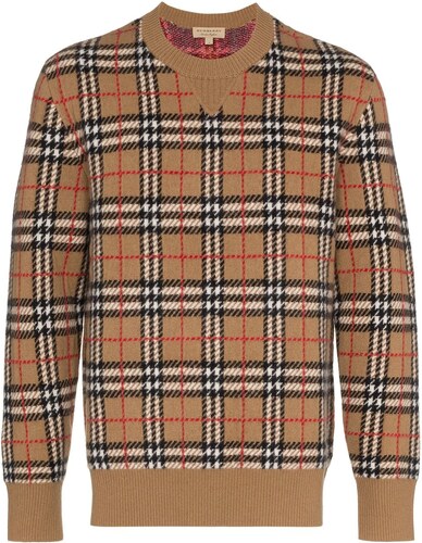 Burberry Moletom xadrez de cashmere - Neutro 