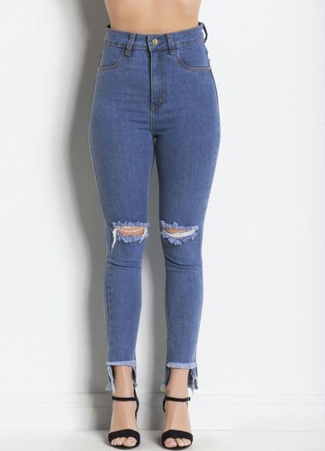 calça jeans feminina azul claro