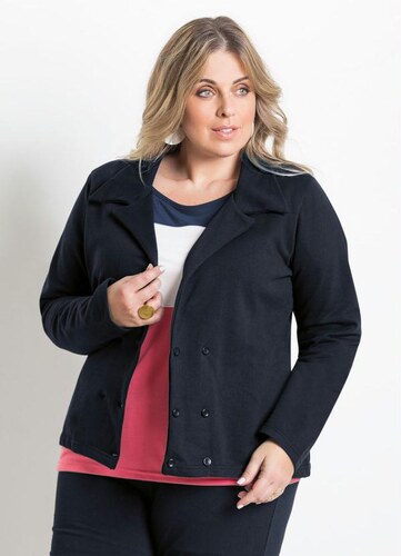 blazer alongado feminino plus size