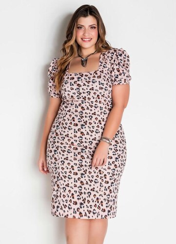 vestido de onça plus size