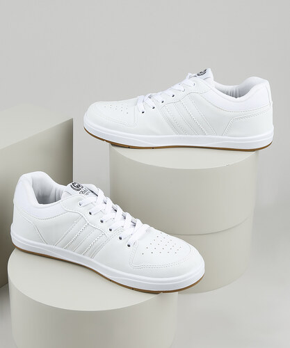 tênis masculino ollie com faixas laterais branco