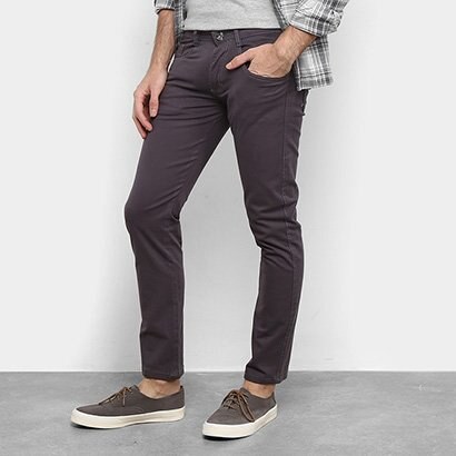 calça jeans slim coffee masculina