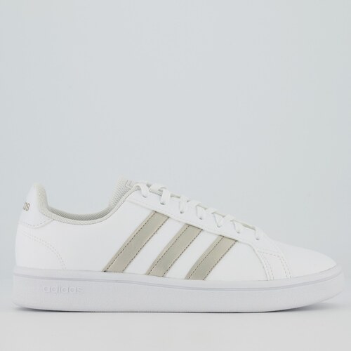 adidas grand court branco e dourado