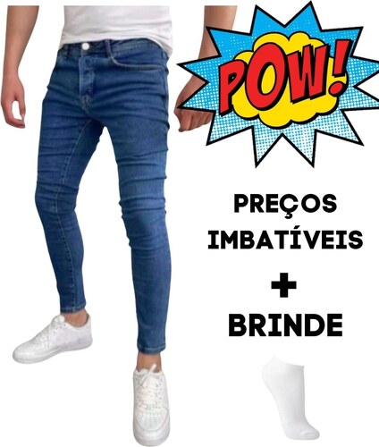 Fiuza Calça Jeans Super Skinny Pentagono Fashion e Meia Masculino azul - GLAMI.com.br