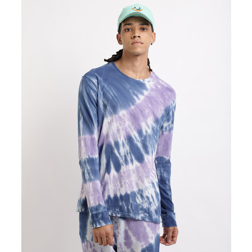 C&A Camiseta Estampada Tie Dye Super Saiyajin Manga Curta Gola Careca Preta  