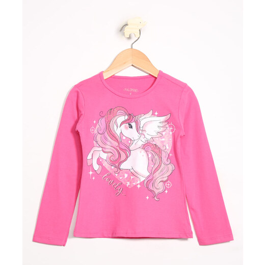 Camiseta Manga Longa My Little Pony Azul Marinho Mescla