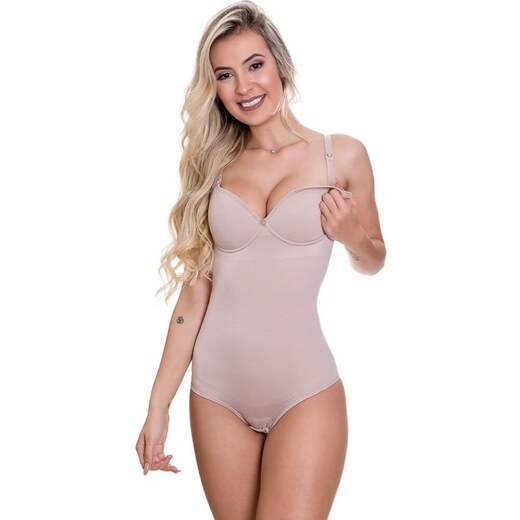 body feminino modelador plie 50415 - bege - C&A