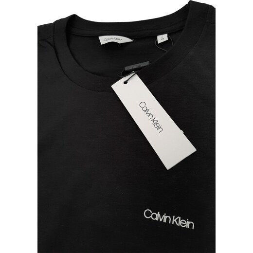 Camiseta Calvin Klein Masculina Slim Logo Flamê Preta 