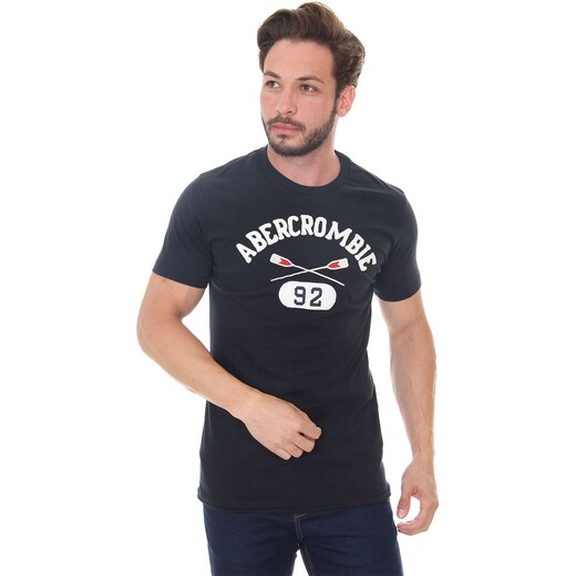 Camiseta Abercrombie Muscle A&F Navy Large Stamp Salmão Mescla 