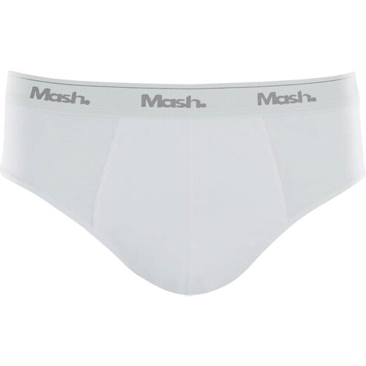 Cueca Mash Slip Cotton Basic Branca Pack 3UN