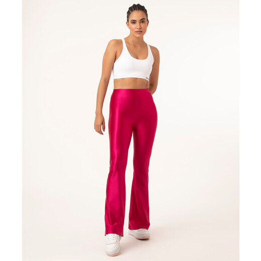 Calça Legging Flare Bailarina Cós Cintura Alto Cinza Mescla no Shoptime