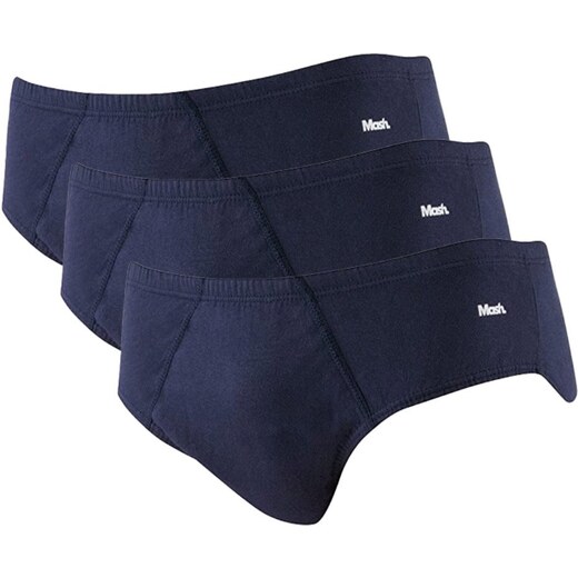 Cueca Mash Slip Cotton Hip Brief Azul Marinho Pack 3UN 