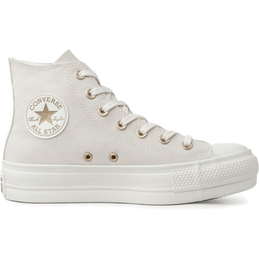 Tênis Converse All Star Chuck Taylor Hi Bege Claro / Ouro Claro os