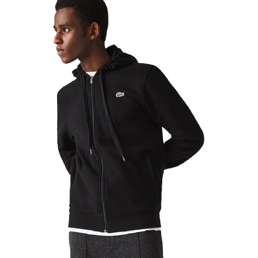 Moletom Lacoste Masculino Sport Fleece Hoddie Full Zip Preto 