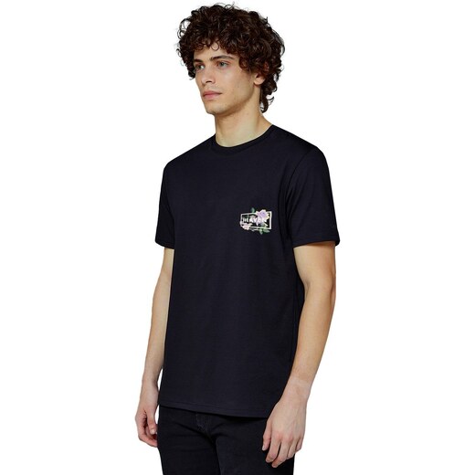 CAMISETA JOHN JOHN RG FLOWER LOGO MALHA PRETO MASCULINA TSHIRT RG