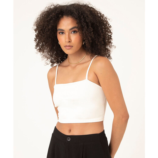 top cropped faixa alça fina preto