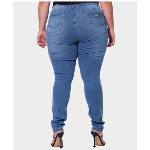 Calça Jeans Allmaria Plus Size Shyros Cigarrete Azul 