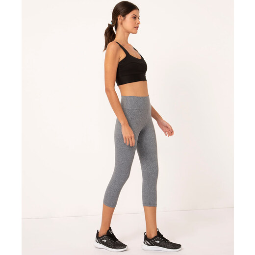 calça legging cós anatômico esportiva ace cinza mescla