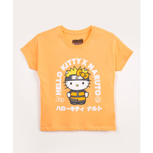 C&A Camiseta Juvenil Estampada Nuvens Naruto Manga Curta Preta 