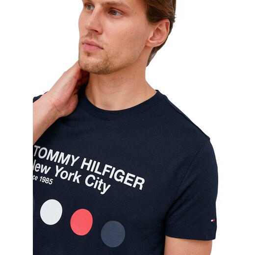 Camiseta Tommy Hilfiger Masculina NYC Metro Dot Azul Marinho 