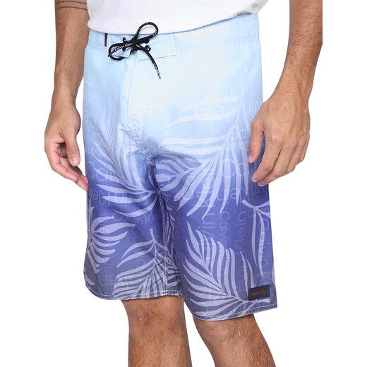 Bermuda Calvin Klein Swimwear Masculina D'Água Beach Draw Cinza