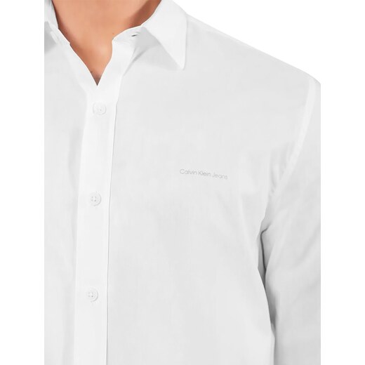 Camisa Calvin Klein Jeans Masculina Regular Plain Grey Logo Preta