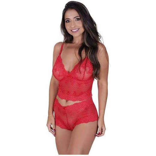 Conjunto Renda Special Concept Lingerie Vermelho Vermelho - GLAMI