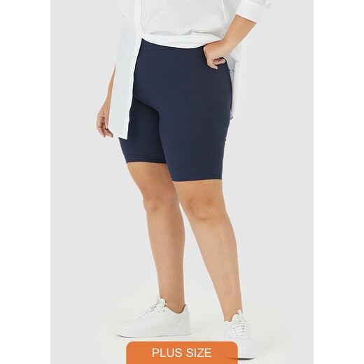 Bermuda Básica Cotton Plus Size Feminina Malwee Marinho