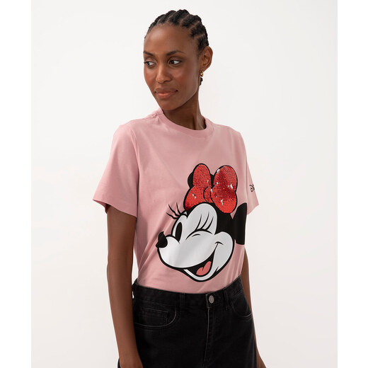 Blusa com Decote V e Estampa Mini Print Verde - Disney