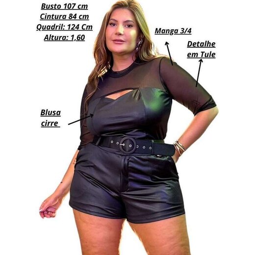 Biquíni Plus Size Folhagem com Alça Lateral - D - Ana Maya Curves