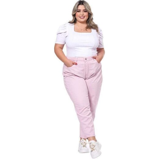 Calça Plus Size Feminina Mom Jeans Razon