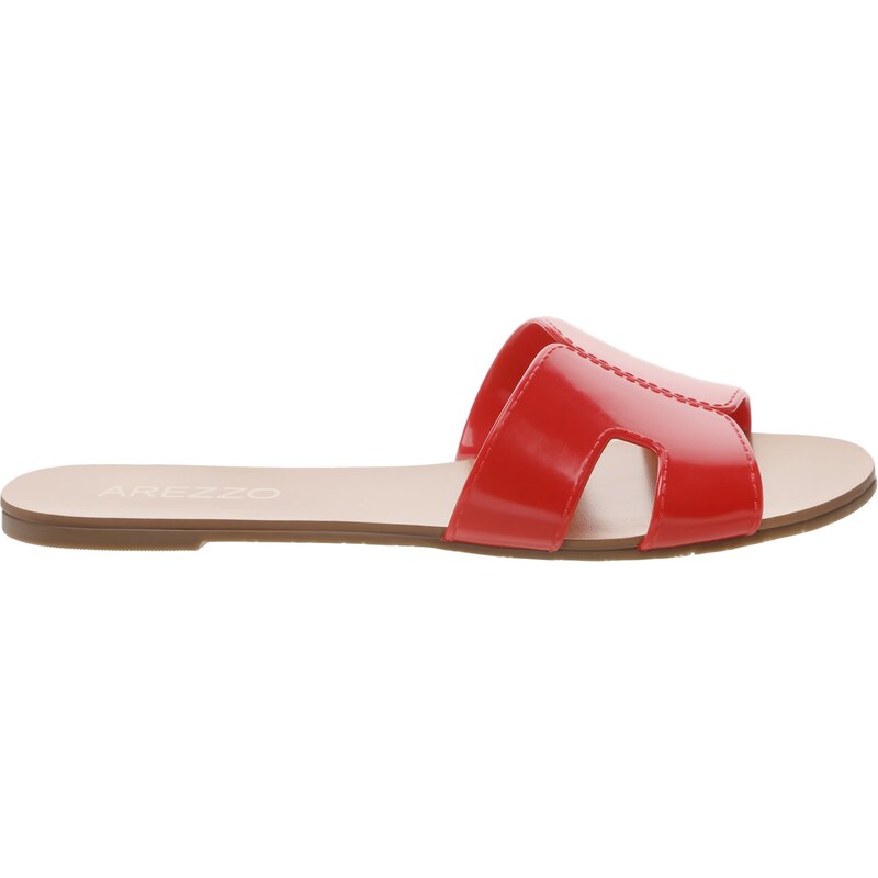 Chinelo AREZZO Rasteiro Vinil Royal Red Outstore GLAMI .br