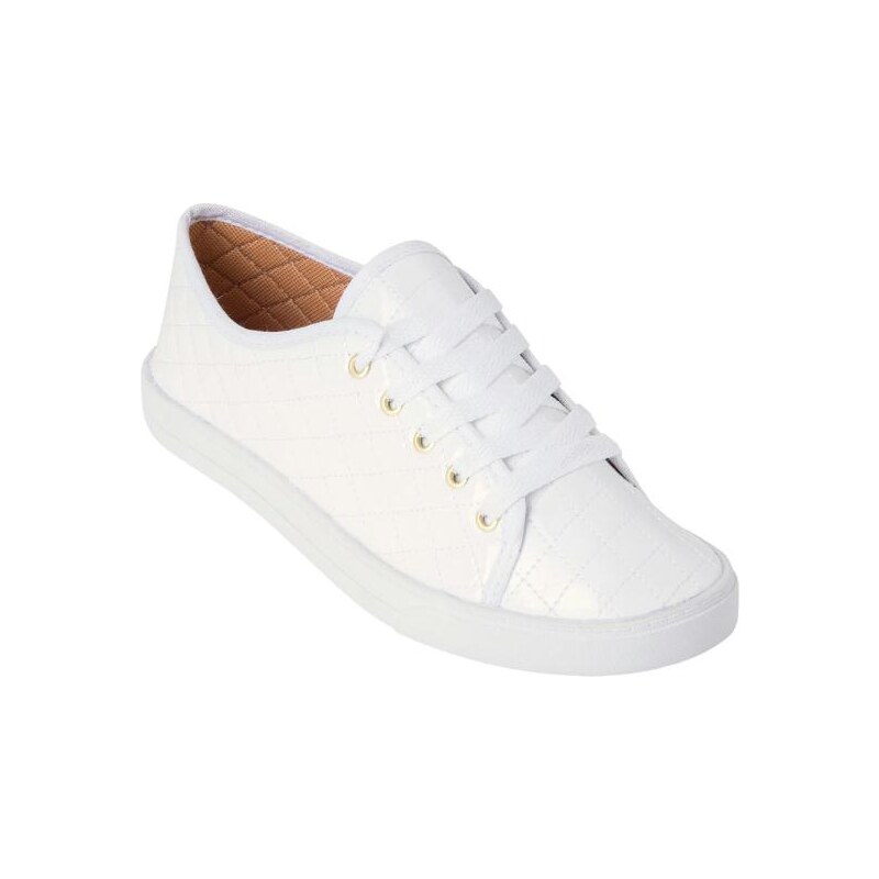 Tenis best sale branco verniz