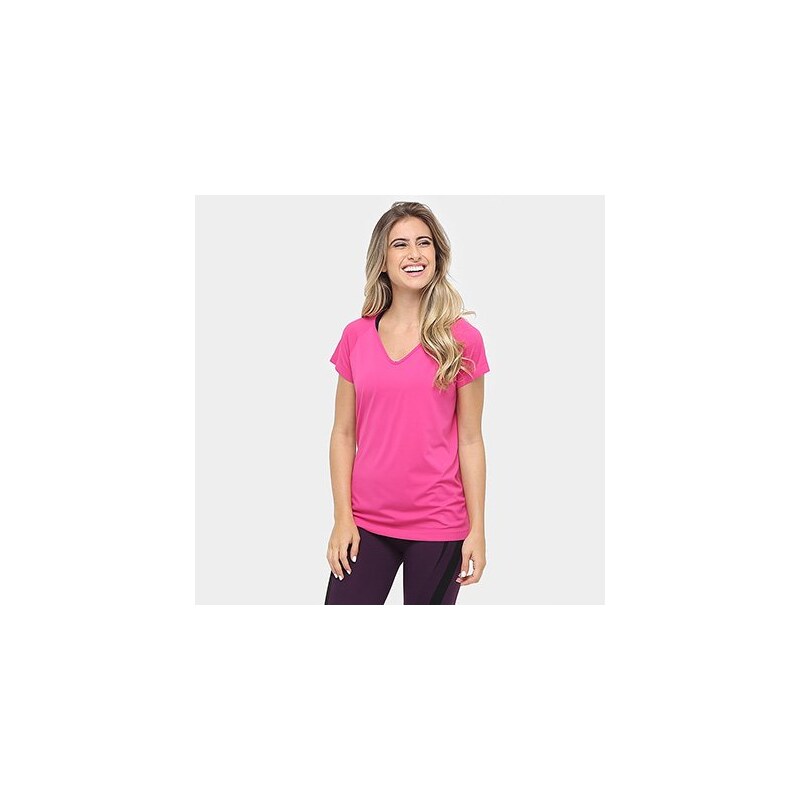 Cropped T-shirt de Poliamida Rosa Peacy