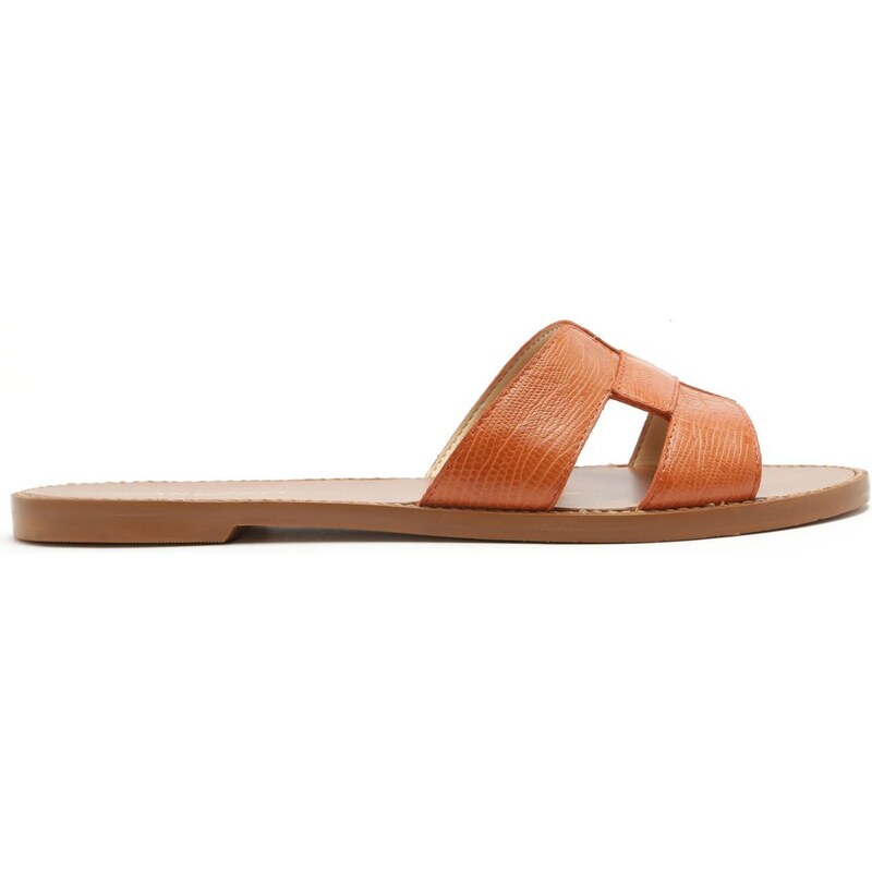 Chinelo AREZZO Rasteiro Lizard Mandarine Outstore GLAMI .br