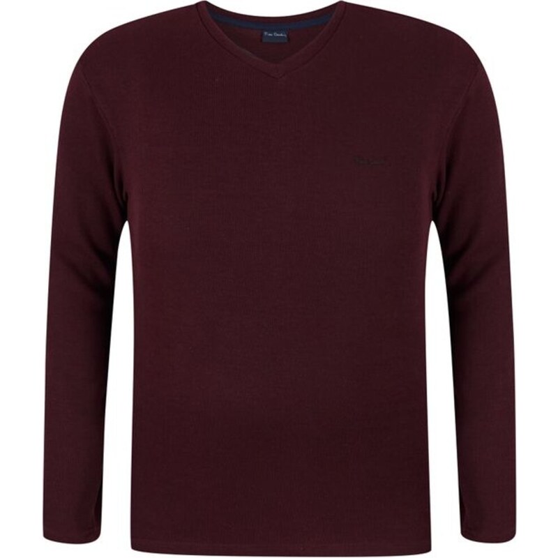 Pierre Cardin Sueter Plus Size Tricot Bordo Gola V GLAMI .br