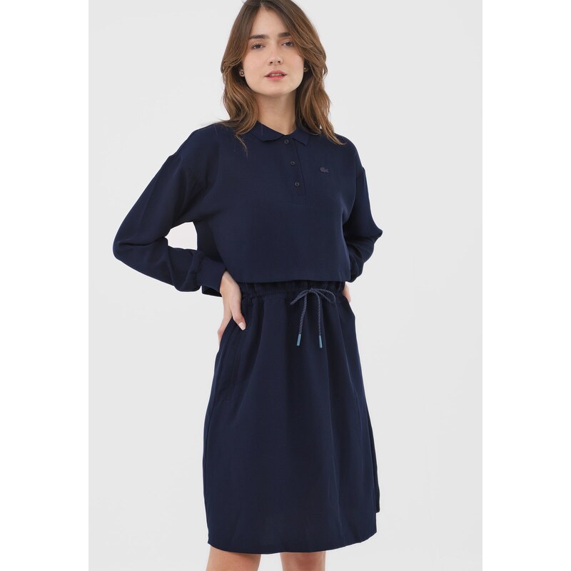 Vestido Lacoste Curto Sobreposi o Azul Marinho Kanui GLAMI .br