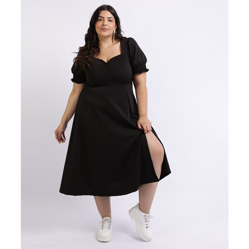 C&A Women's Dress Large Sizes Midi Regular Fit Dresses, black : :  Fashion