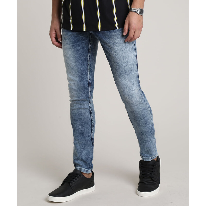 Calça Jeans Masculina Slim Azul Médio