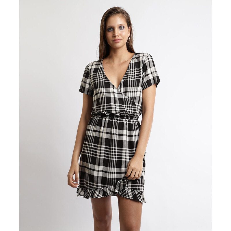 Vestido xadrez preto/branco - bonprix.de