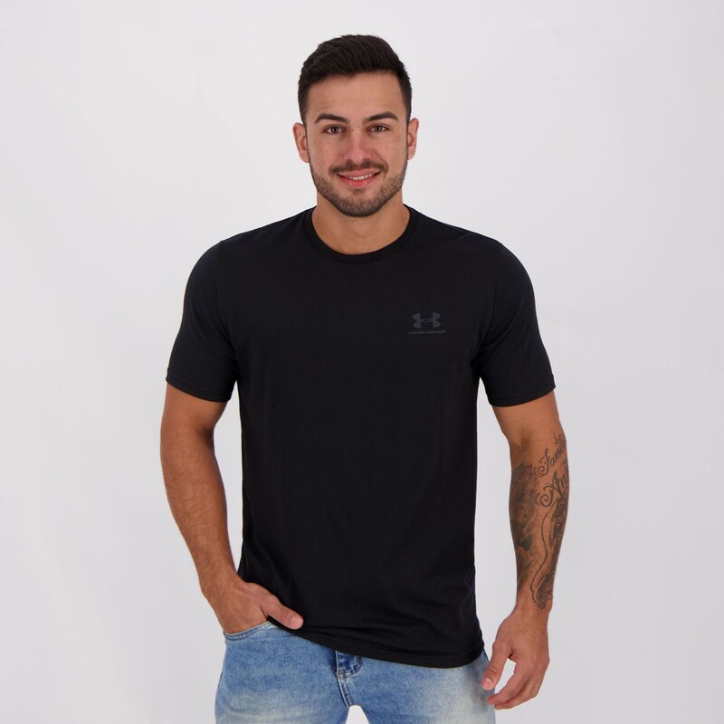 Camiseta Under Armour Sportstyle Logo Branca e Preta Branco