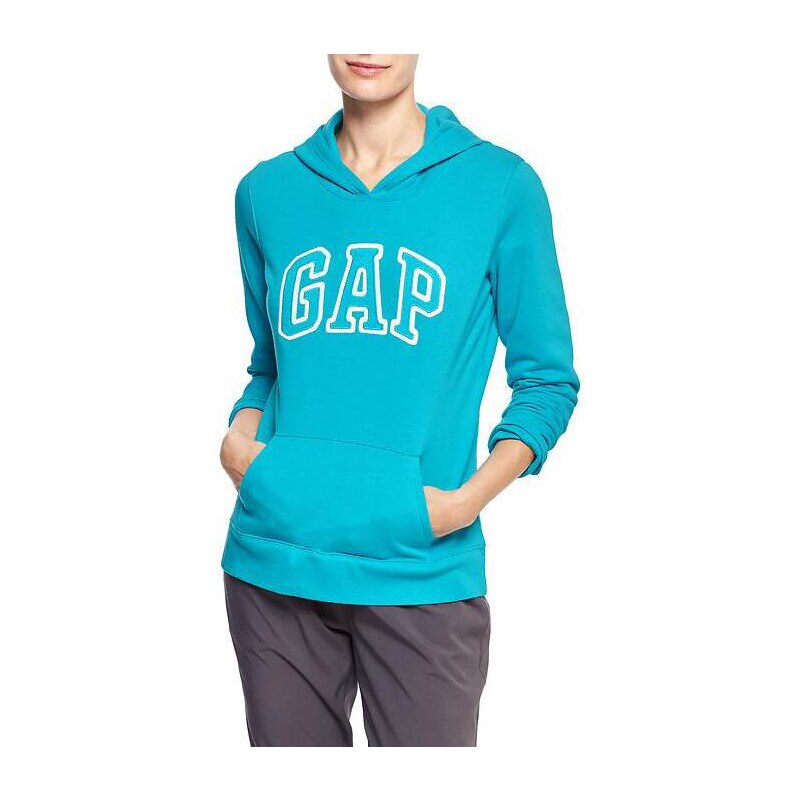 Moletom com capuz feminino Gap com logotipo central azul