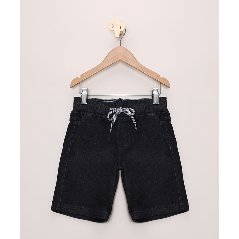 Bermuda Jeans Infantil com Cordão