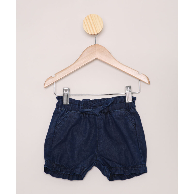 Short Clochard Tricoline Jeans - - Amourele - Moda Infantil