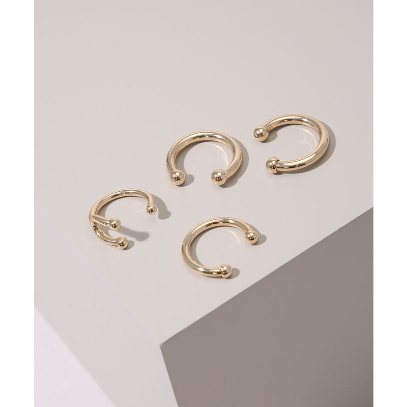 C&A Kit de 4 Anéis Piercing Dourado